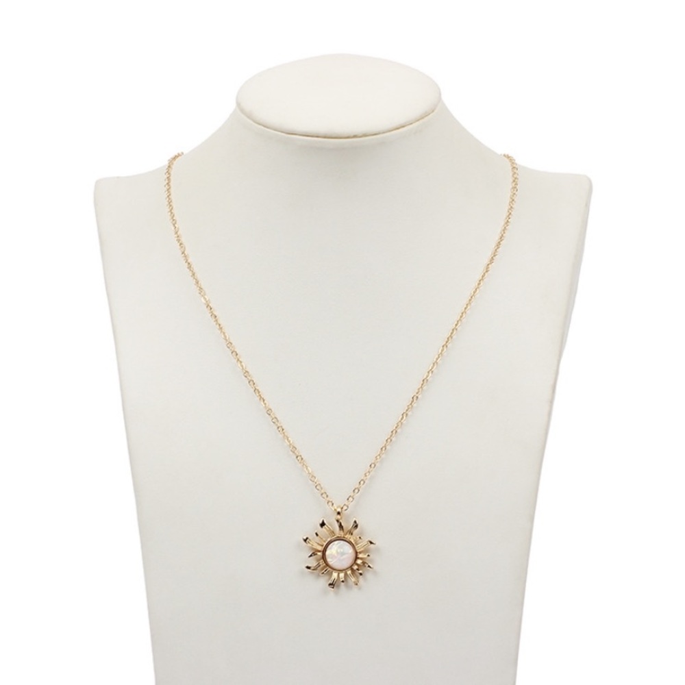 Boutique Opal Resin Sun Pendant Necklace - Picture 5 of 9